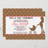 女性のカーボーイベビーシャワー招待状 招待状 (正面/裏面)