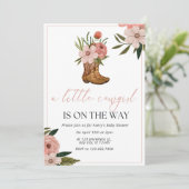 女性のカーボーイベビーシャワー 招待状 (スタンド正面)