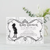 女性のカーボーイペイズリーの国のベビーシャワーの招待 招待状 (スタンド正面)