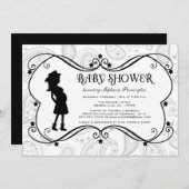 女性のカーボーイペイズリーの国のベビーシャワーの招待 招待状 (正面/裏面)