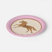 女性のカーボーイホースキッドの誕生日パーティー ペーパープレート (アングル)