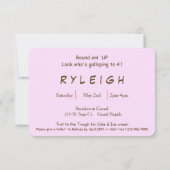 女性のカーボーイホースシュー誕生日フォト招待状 出欠カード (裏面)