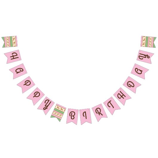 女性のカーボーイホースポニーキュート1st誕生日パーティーテーマ バンティングフラッグ (全)