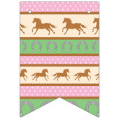 女性のカーボーイホースポニーキュート1st誕生日パーティーテーマ バンティングフラッグ (第1の旗)