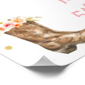 女性のカーボーイホースポニーフローラ誕生日歓迎 ポスター (角)