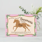 女性のカーボーイホースポニー誕生日招待状 招待状 (スタンド正面)