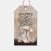 女性のカーボーイボホフローラウエスタンスクリプト ギフトタグ (正面)