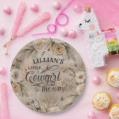 女性のカーボーイボホフローラウエスタンスクリプト ペーパープレート (パーティー)