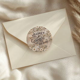 女性のカーボーイボホフローラウエスタンスクリプト ラウンドシール