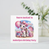 女性のカーボーイポニー1歳誕生日 招待状 (スタンド正面)