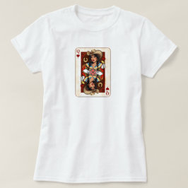 女性のカーボーイミッドウエストクイーンハートカード – Love Luck Tシャツ