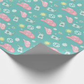 女性のカーボーイモダンがん〔占星術の〕十二宮図パターンティール(緑がかった色) ラッピングペーパー (角)