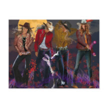 女性のカーボーイモダンはがき