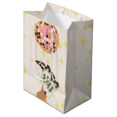 女性のカーボーイモダンカウボーイディスコボールベージュ ミディアムペーパーバッグ (正面アングル)