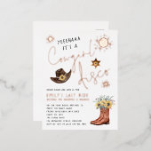 女性のカーボーイモダンディスコバチェロレッテ実在 箔招待状ポストカード (正面/裏面)