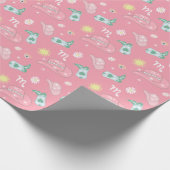 女性のカーボーイモダン蠍座〔占星術の〕十二宮図パターンボホピンク ラッピングペーパー (角)