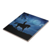 女性のカーボーイライディングホースアートファンタジータイル タイル (側面)