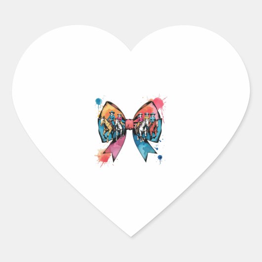 女性のカーボーイライディングホースコケットボウ ハートシール (正面)