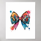 女性のカーボーイライディングホースコケットボウ ポスター (正面)