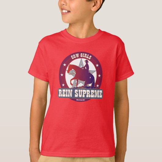女性のカーボーイライニング馬汗シャツ Tシャツ (正面)
