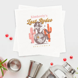 女性のカーボーイラストロデオウェスタンバチェロレッテ スタンダードカクテルナプキン
