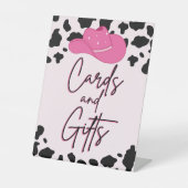 女性のカーボーイラストロデオカード&ギフトサイン 台座サイン (正面)