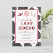 女性のカーボーイラストロデオディスコバチェロレッテ週末 招待状 (スタンド正面)