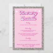 女性のカーボーイラストロデオバチェロレッテ 招待状 (裏面)