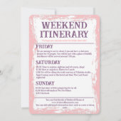 女性のカーボーイラストロデオピンクバチェロレッテ週末 招待状 (裏面)