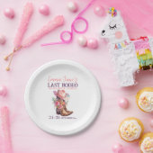 女性のカーボーイラストロデオピンクバチェロレッテ ペーパープレート (パーティー)