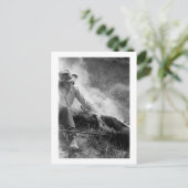 女性のカーボーイラスリングふくらはぎ, 1930s ポストカード (スタンド正面)