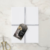 女性のカーボーイレースブーツ&ホワイトフラワーズ素朴ブライダル ギフトタグ (より糸付き)