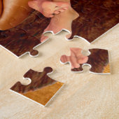 女性のカーボーイログキャビンレスリング ジグソーパズル (側面)