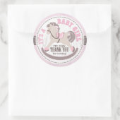 女性のカーボーイロッキングホース西ベビーシャワー ラウンドシール (バッグ)