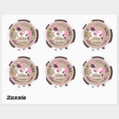 女性のカーボーイロッキングホース西ベビーシャワー ラウンドシール (シート)