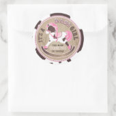 女性のカーボーイロッキングホース西ベビーシャワー ラウンドシール (バッグ)