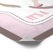 女性のカーボーイロッキングホース赤ちゃんシャワーバナー ポスター (角)