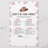 女性のカーボーイロデオあなたの電話の赤ちゃんシャワーゲーム 便箋 (正面)