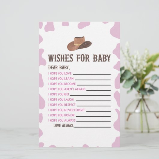 女性のカーボーイロデオは赤ちゃんのシャワー活動を願う 便箋 (スタンド正面)