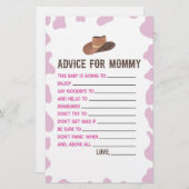 女性のカーボーイロデオアドバイスベビーシャワーゲーム活動 便箋 (正面/裏面)