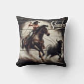 女性のカーボーイロデオイベント クッション (正面)