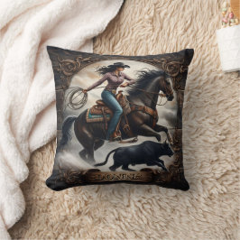 女性のカーボーイロデオイベント クッション