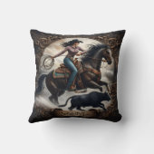 女性のカーボーイロデオイベント クッション (裏面)