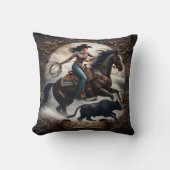 女性のカーボーイロデオイベント クッション (正面)