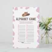 女性のカーボーイロデオウエスタンアルファベビーシャワーゲーム 便箋 (スタンド正面)