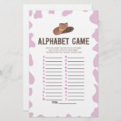 女性のカーボーイロデオウエスタンアルファベビーシャワーゲーム 便箋 (正面/裏面)