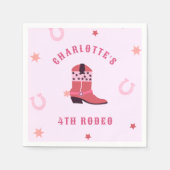 女性のカーボーイロデオウエスタンバースデーパーティー スタンダードカクテルナプキン (正面)