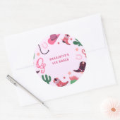 女性のカーボーイロデオウエスタンバースデーパーティー ラウンドシール (封筒)