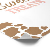 女性のカーボーイロデオバースデーパーティースイーツトリートサイン ポスター (角)