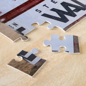 女性のカーボーイロデオホースバレルウェスタンスポーツ ジグソーパズル (側面)